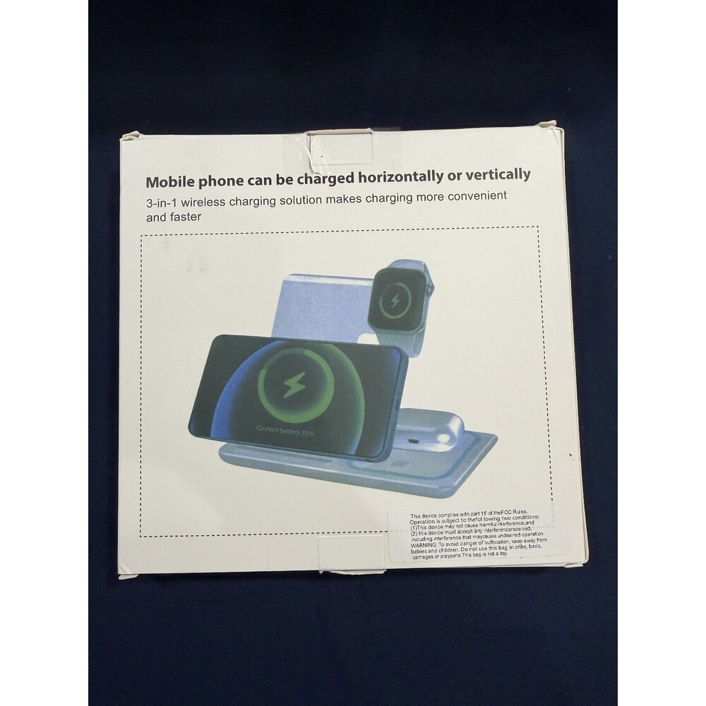 Phone Watch Earbuds 3in1 Wireless Charging Station Charger  iPhone Samsung etc.